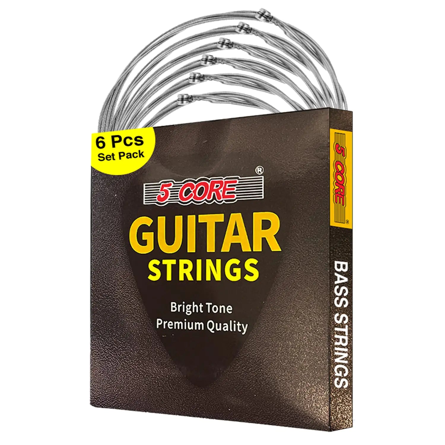 5Core Bass Electric Guitar Strings 0.010-.048 Gauge w Bright Tone for 6 String Guitars