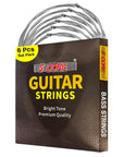 5Core Bass Electric Guitar Strings 0.010-.048 Gauge w Bright Tone for 6 String Guitars