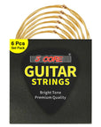 5Core Acoustic Guitar Strings 0.010-0.047 Steel Gauge Heavy Duty w Bright Tone For 6 String Guitars