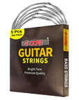 5Core Bass Electric Guitar Strings 0.045-.100 Gauge w Bright Tone for 6 String Guitars