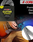 5Core Electric Guitar Strings Nickel 0.009-.042 Gauge w Bright Tone for 6 String Guitars