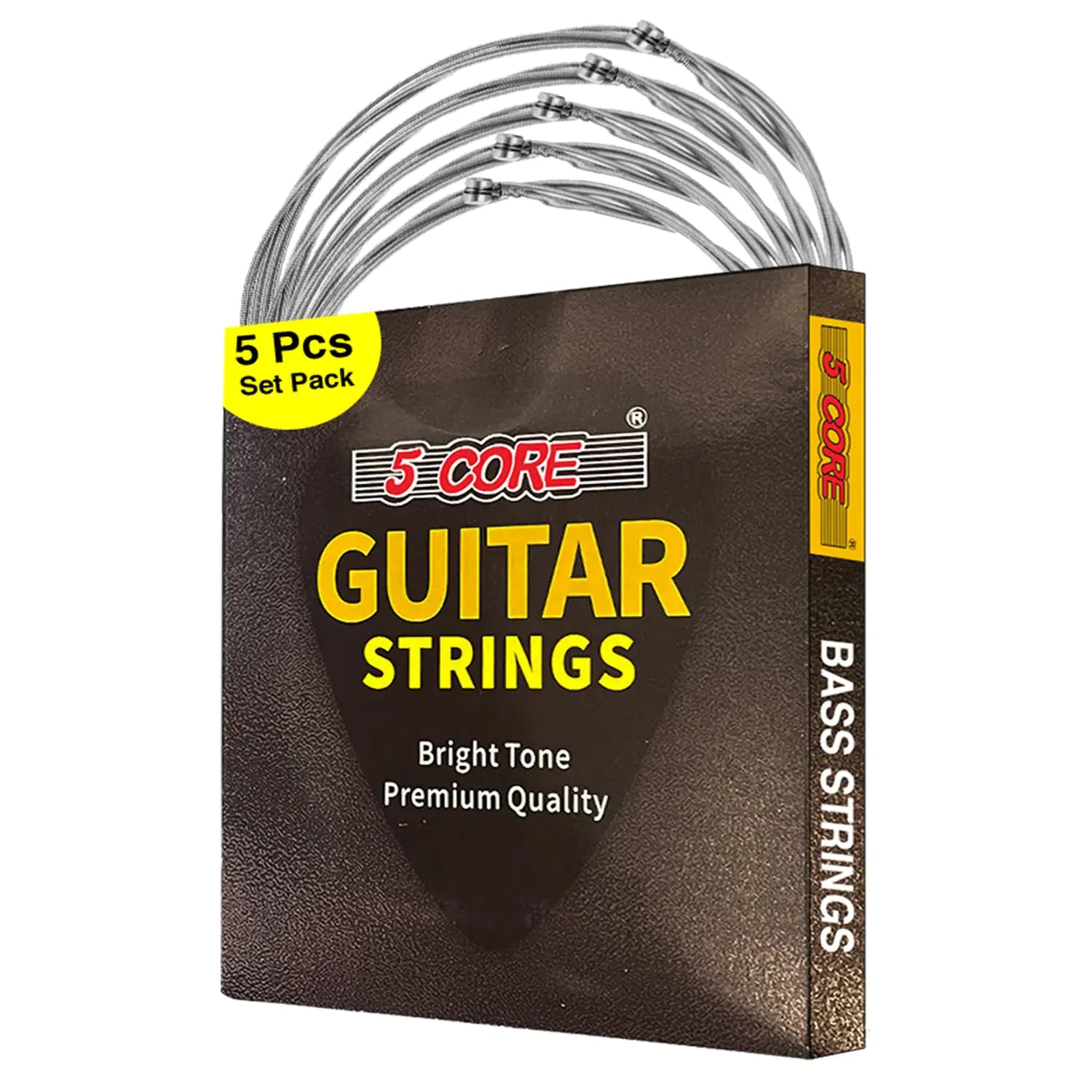 5Core Bass Electric Guitar Strings 0.010-.048 Gauge w Bright Tone for 6 String Guitars