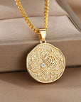 Astrological Sign Coin Pendant Necklace