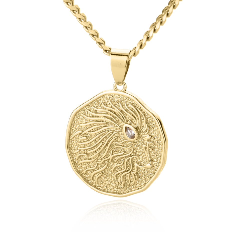 Astrological Sign Coin Pendant Necklace