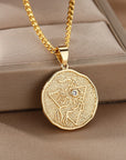 Astrological Sign Coin Pendant Necklace